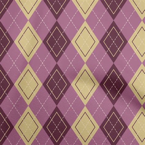 oneOone Cotton Poplin Twill Beige Fabric Argyle Dress Material Fabric