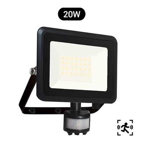 Projecteur extérieur LED extra plat à détection ARLUX 230V 20W noir