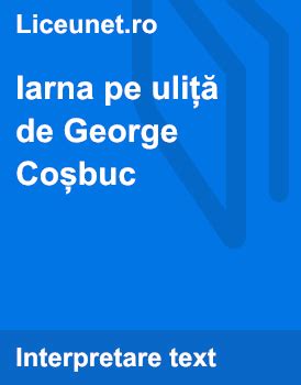 Iarna Pe Ulita De George Cosbuc Versuri