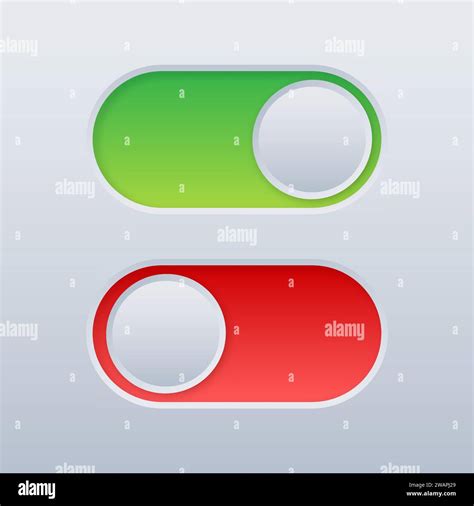 Green And Red Slider Toggle Buttons In A Glossy Design For User