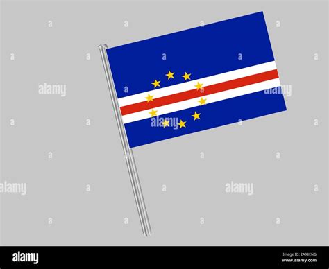 La bandera nacional de la República de Cabo Verde colores originales y