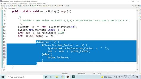 Prime Factors Program In Java Youtube