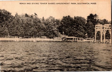 Dive Tower Bathing Beach Babbs Congamond Lake Southwick Ma C1943