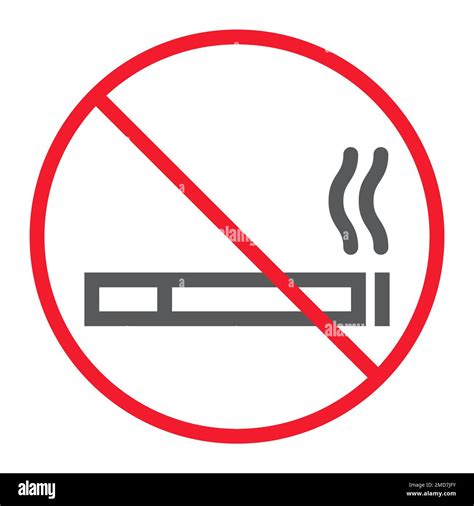 No fumar icono de línea prohibición y prohibido sin gráficos