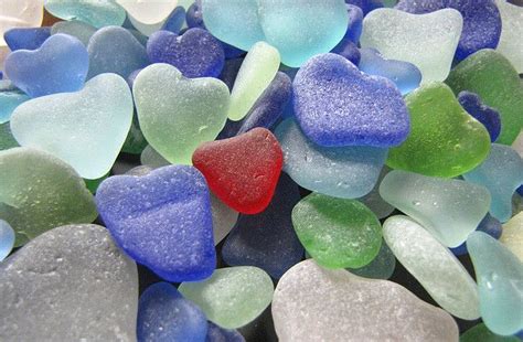 Sea Glass Hearts Pacific Found Sea Glass Sea Glass Shell Sea Glass Beach