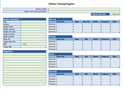 Free Excel Templates And Spreadsheets Myexcelonline Workout