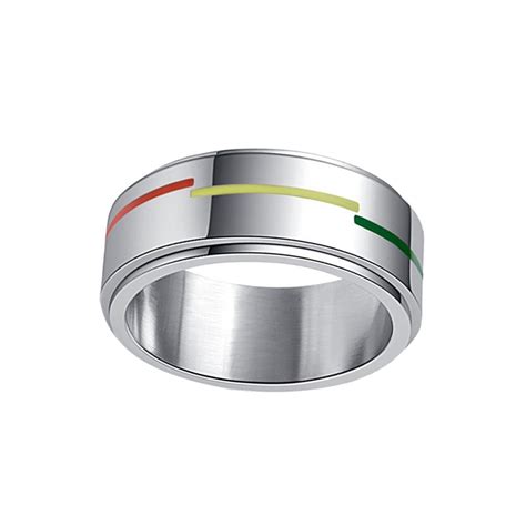 Buy New Stainless Steel Lgbt Ring Rotatable Rainbow Flag Anillos Gays