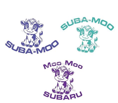 Suba Moo Subaru Suba Moo Cow Vinyl Decal Etsy