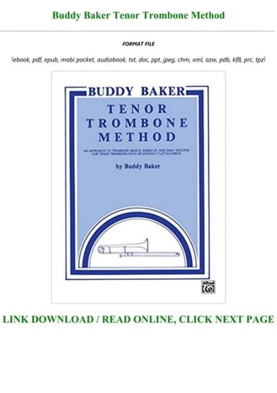 Read Book Pdf Buddy Baker Tenor Trombone Method Full Online