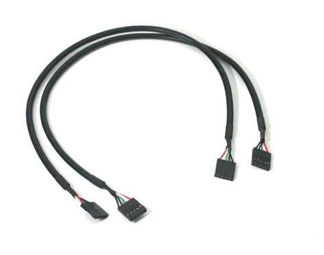 Usb Header Cable 5 Pin 1x5 Case To Mainboard Internal Cable 16 Inch Black 2 Pack