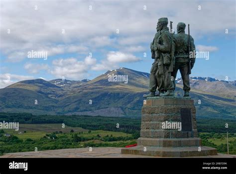 The Bronze Commando Memorial At Spean Bridge With The Three Commandos