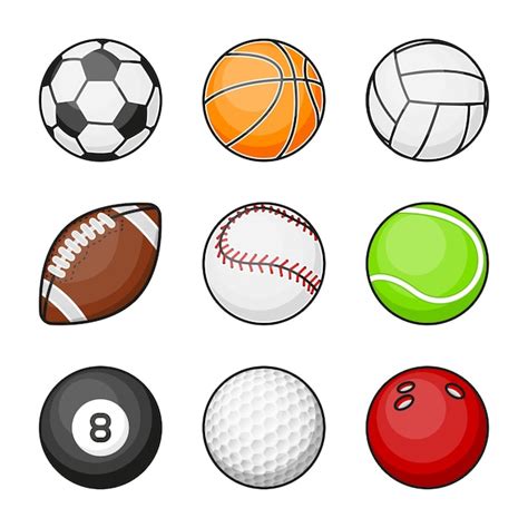 Collection De Balles De Sport Toutes Les Balles De Jeux Illustration