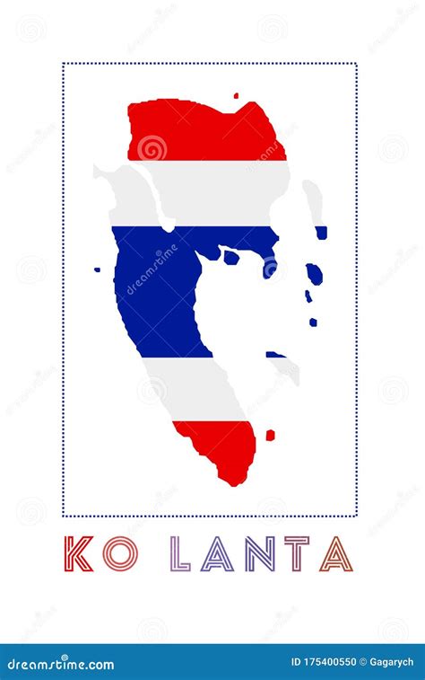 Ko Lanta Logo Grunge Sunburst Poster With Map Of Cartoon Vector