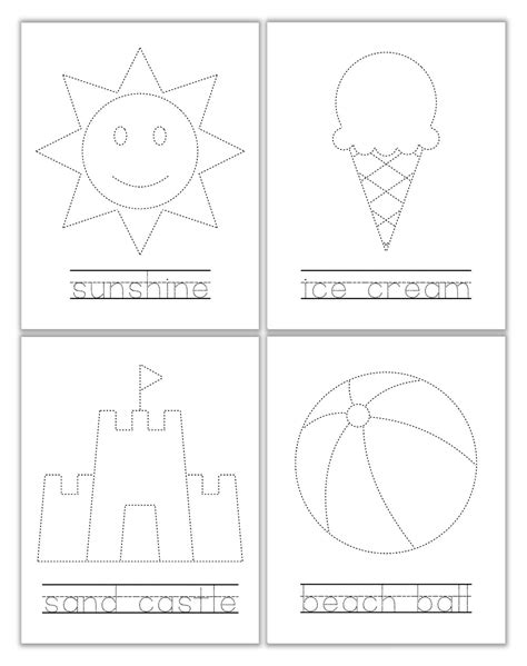 Free Printable Summer Tracing Worksheets For Preschool The Craft At