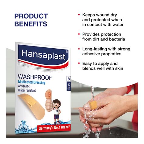 Buy Hansaplast Medicated Dressing Bandage Washproof 8 S Online At