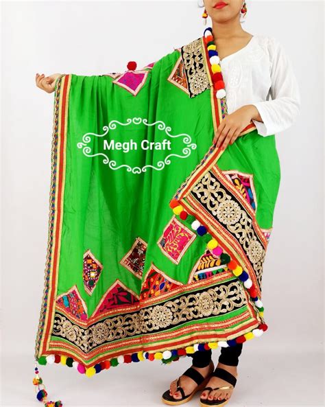 Beautifully Handcrafted Kutch Work Dupatta Multicolor Thread And