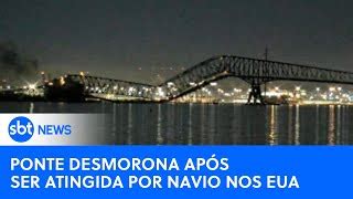 Ponte Desmorona Ap S Ser Atingida Por Navio Nos Eua Sbt News