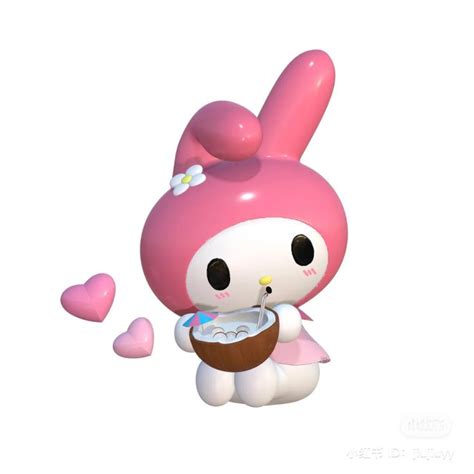 A Cartoon Character Holding A Cup With Hearts Coming Out Of It And