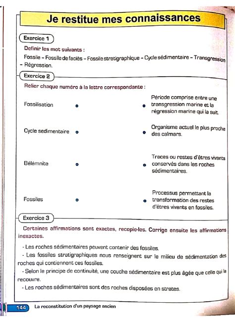 Construction dune échelle des temps géologiques Exercices Manuel 3