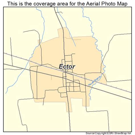 Aerial Photography Map of Ector, TX Texas