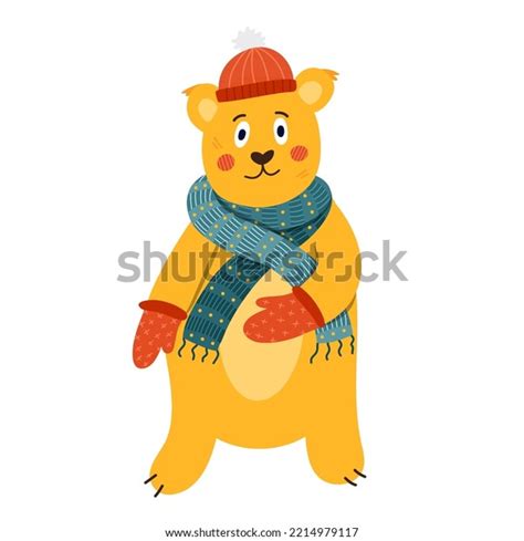 Cute Winter Bear Blush On Cheeks Stock Vector (Royalty Free) 2214979117 ...