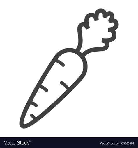 Carrot line icon vegetable and diet Royalty Free Vector