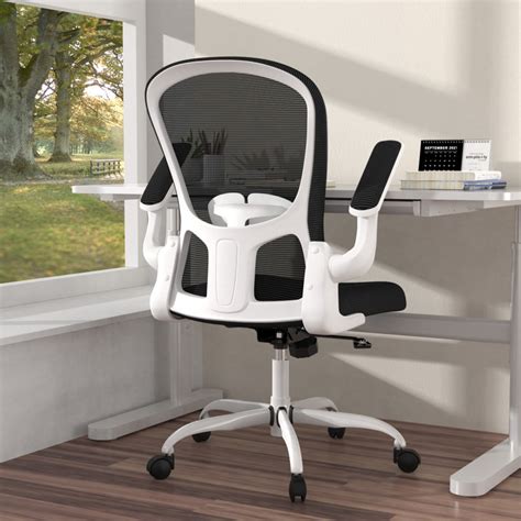 Silybon Ergonomic Office Chair Breathable Mesh Task Chair With Flip Up