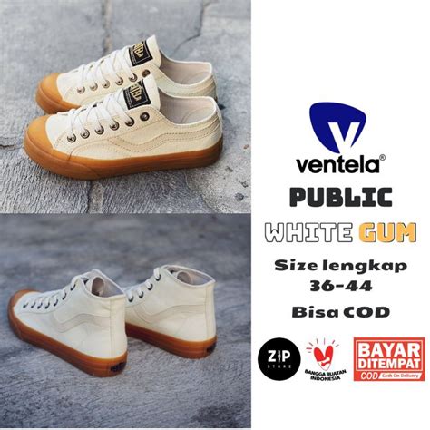 Jual Sepatu Ventela Public Natural Gum Low High Original Ventela White