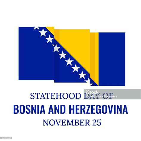 Poster Tipografi Hari Kenegaraan Bosnia Dan Herzegovina Hari Libur