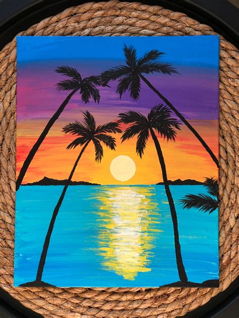 Sunset Acrylic Painting on Canvas Panel, Original Art - Etsy