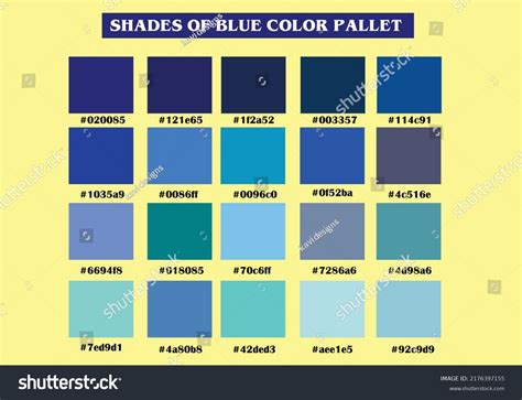 Shades Blue Color Palette Rgb Hex Stock Vector (Royalty Free) 2176397155 | Shutterstock