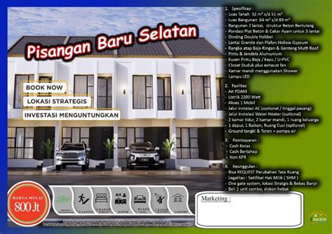 Cluster Manis Harga Minimalis Akses Besar Pisangan Baru Selatan