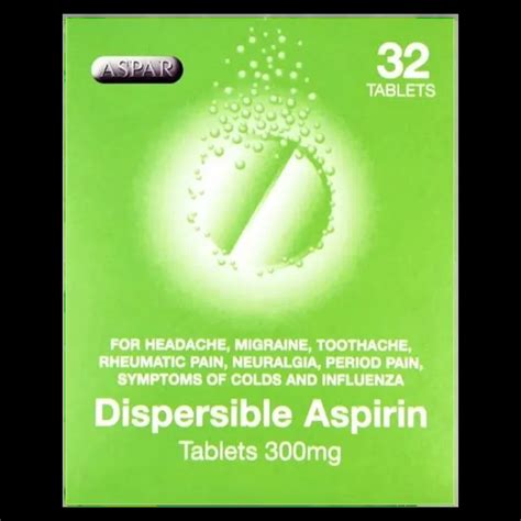 Aspirin Dispersible 300mg Tablets Pack Of 32