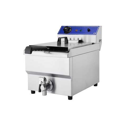 Chips Fryer Electric 13 Litre Single Tank With Tap Kamil Catering