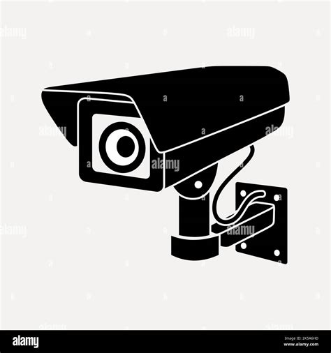 Cctv Camera Silhouette Clipart Security Illustration Vector Stock