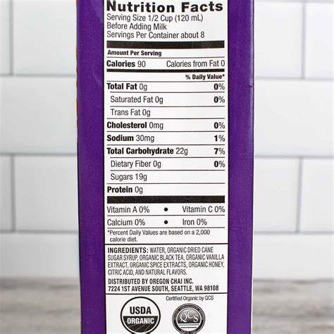 Chai Tea Nutrition Facts Besto Blog