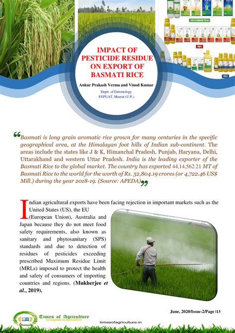 PDF IMPACT OF PESTICIDE RESIDUE ON EXPORT OF BASMATI RICE