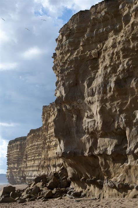 Rock Fall At Hive Beach On The Jurassic Coast Stock Image Image Of Crumbling Sand 24326935