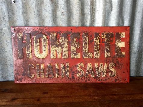 Vintage Chainsaw Sign Homelite Husqvarna Man Cave