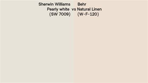 Sherwin Williams Pearly White Sw 7009 Vs Behr Natural Linen W F 120