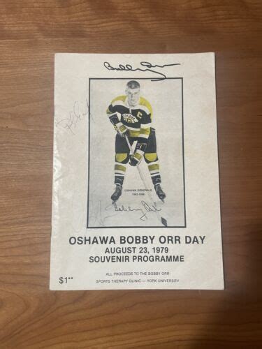 Signed Program Bobby Orr Day 1979 Oshawa Generals Autographed Rare