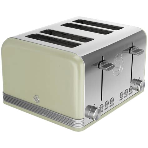 Swan Green 4 Slice Retro Toaster | Wilko