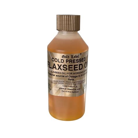 Gold Label Canine Flaxseed Oil 250ml Manor Equestrian