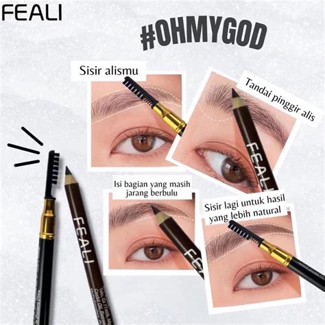 Jual Feali Eyebrow Pencil In Pensil Alis Dengan Spoolie Dan