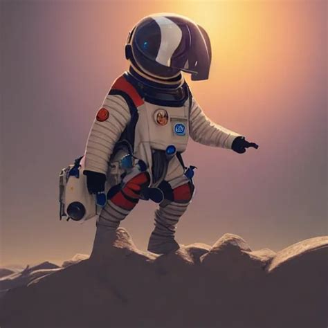 Puffin In Spacesuit On Mars Cinematic Cinematic Stable Diffusion