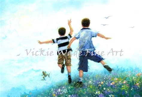 Two Brothers Leaping Art Print Two Boys Boys Room Wall Art - Etsy