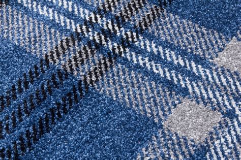 Glendale Blue Tartan Rugs Supermarket