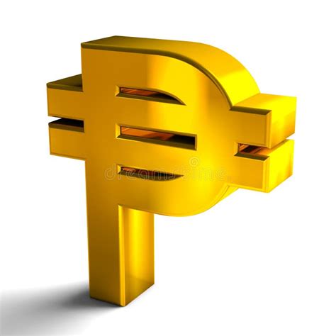 Cuba Peso Currency Symbols Gold Color, 3d Render Isolated on White ...