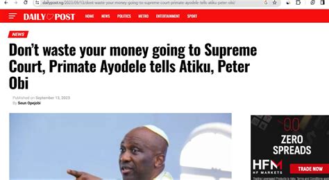 Supreme Court Judgment Atiku Peter Obi Failed For Refusing Primate