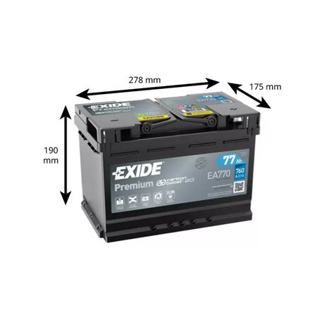 BATTERIE EXIDE PREMIUM EA770 12V 77AH 760A Batteries Auto Voitures